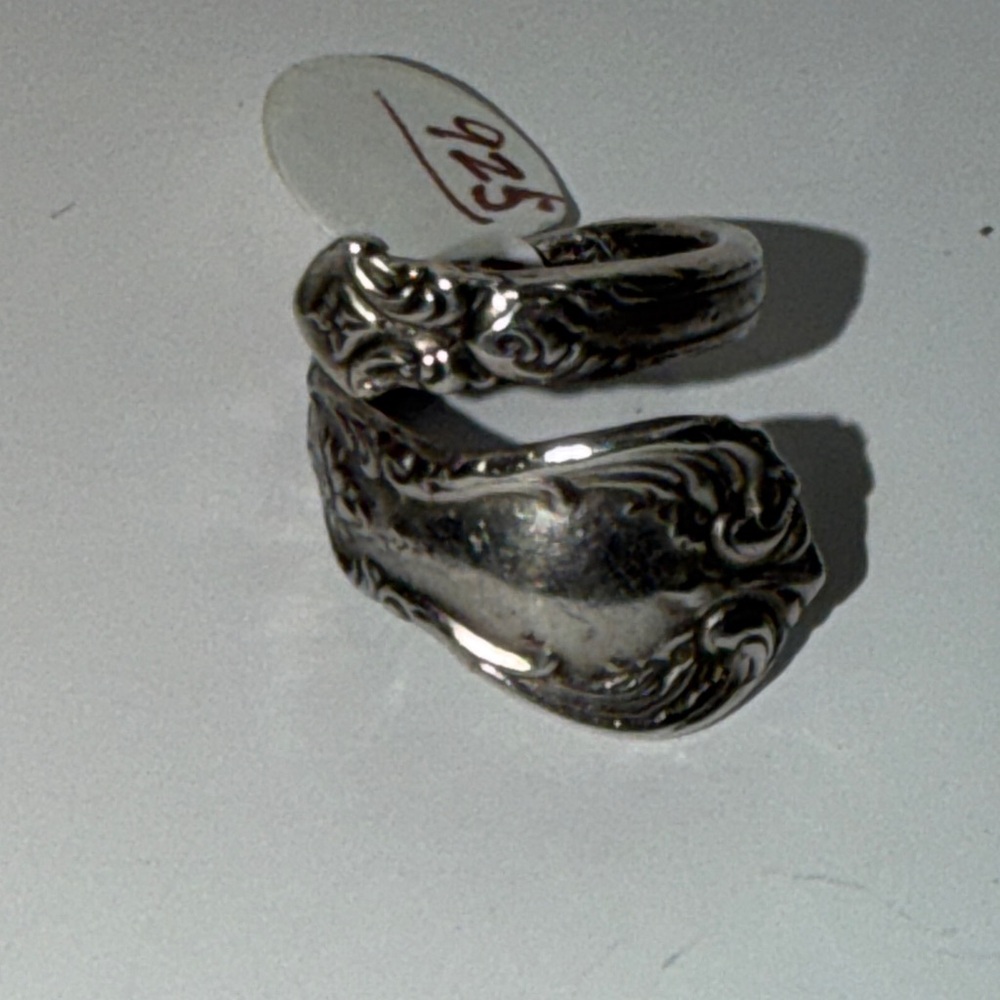 Vintage Sterling Silver Adjustable Spoon Ring Size 4.75 - Picture 2 of 4